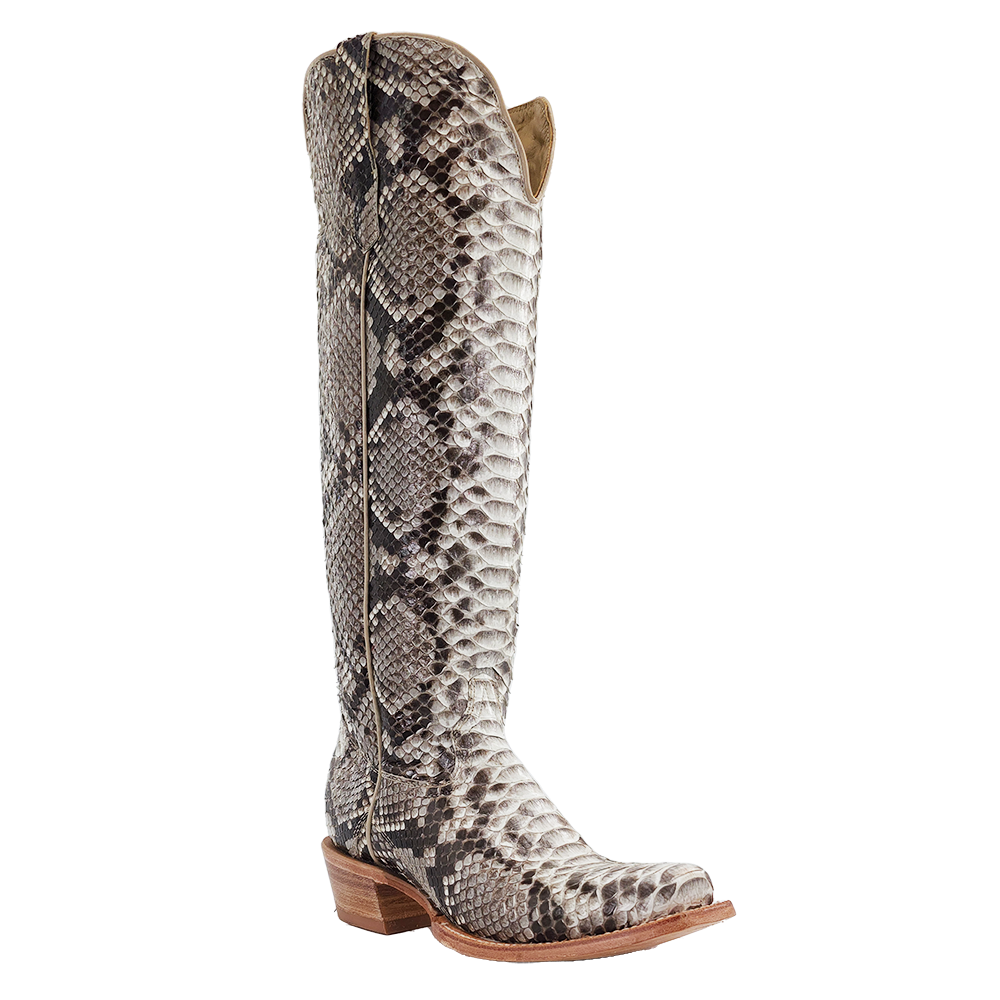 Black and clearance white python boots